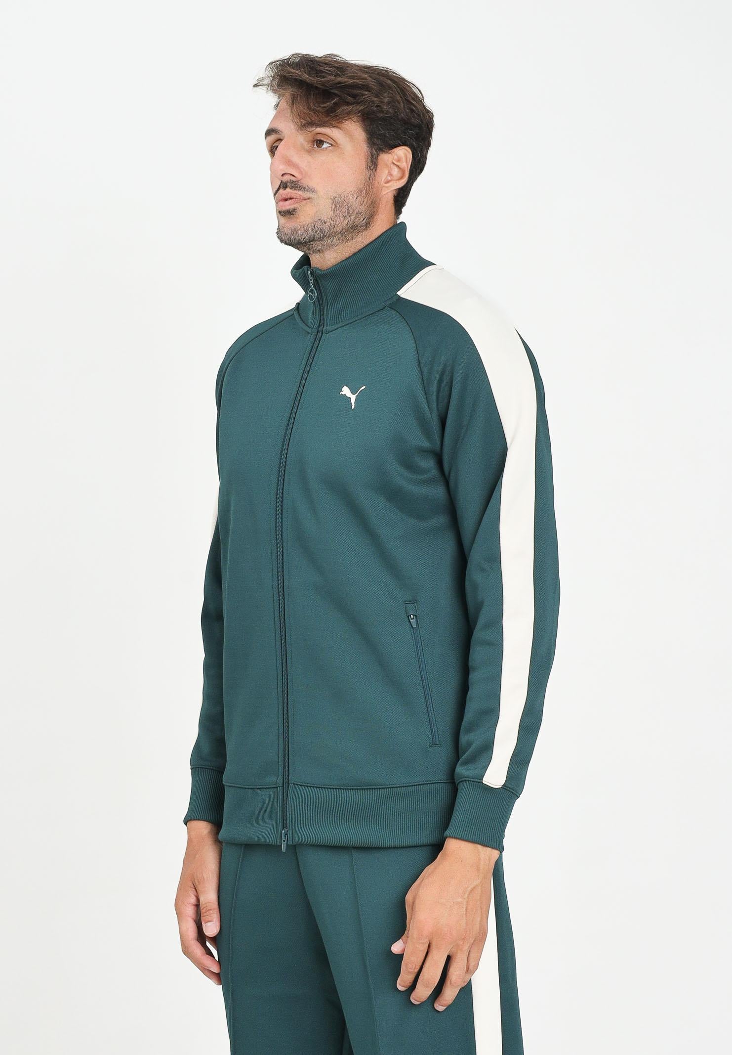 PUMA Felpa con zip T7 ALWAYS ON verde petrolio da uomo 629587 75 PUMA 