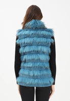 MEHRAN Pelliccia smanicata azzurro petrolio da donna 25160BLU BLU MEHRAN 