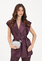 PINKO Gilet bordeaux da donna in satin 106585A1Y5 R57 PINKO 