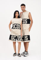 GCDS Shorts sportivo beige per uomo e donna con logo Z0MLQL228F004 316B GCDS 