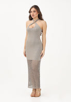 SIMONA CORSELLINI Abito midi oro da donna in maglia con crochet P26CPABO0301 V0770 SIMONA CORSELLINI 