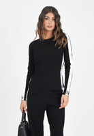 ELISABETTA FRANCHI Maglia a manica lunga nera da donna con bande lucide MK03S56E2 EF3 ELISABETTA FRANCHI 