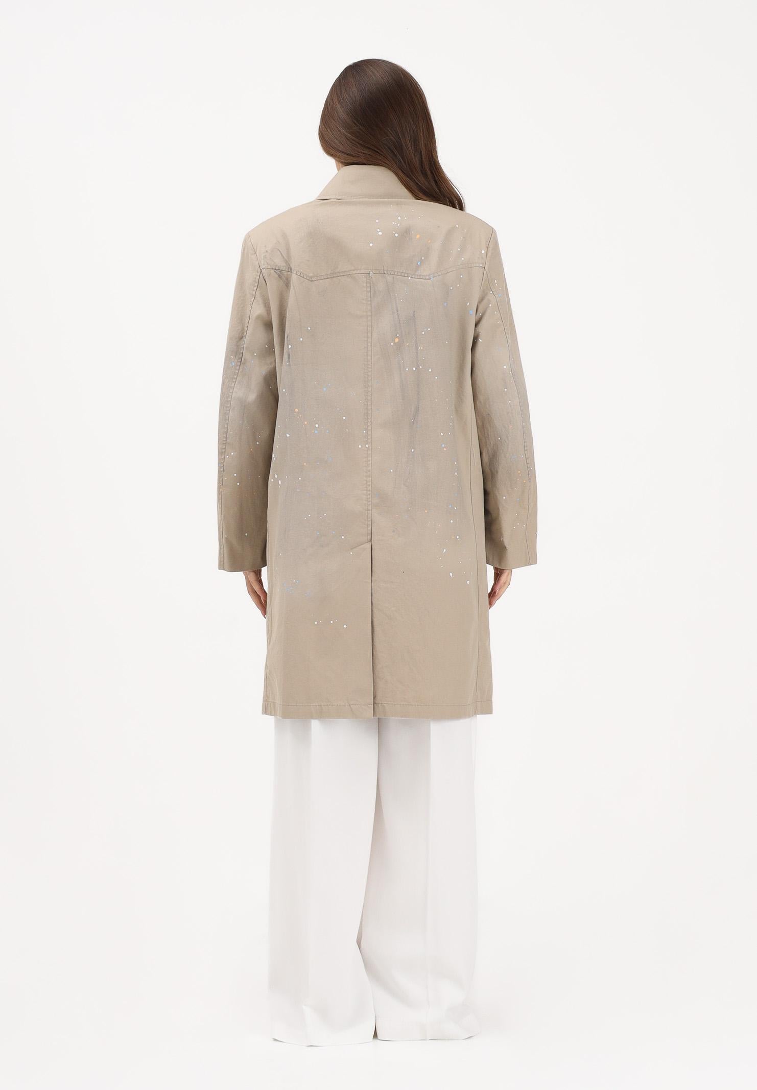 MAISON MARGIELA Trench beige per donna, ragazzi e bambini con logo stampato M60928MM07B M6709 MAISON MARGIELA 