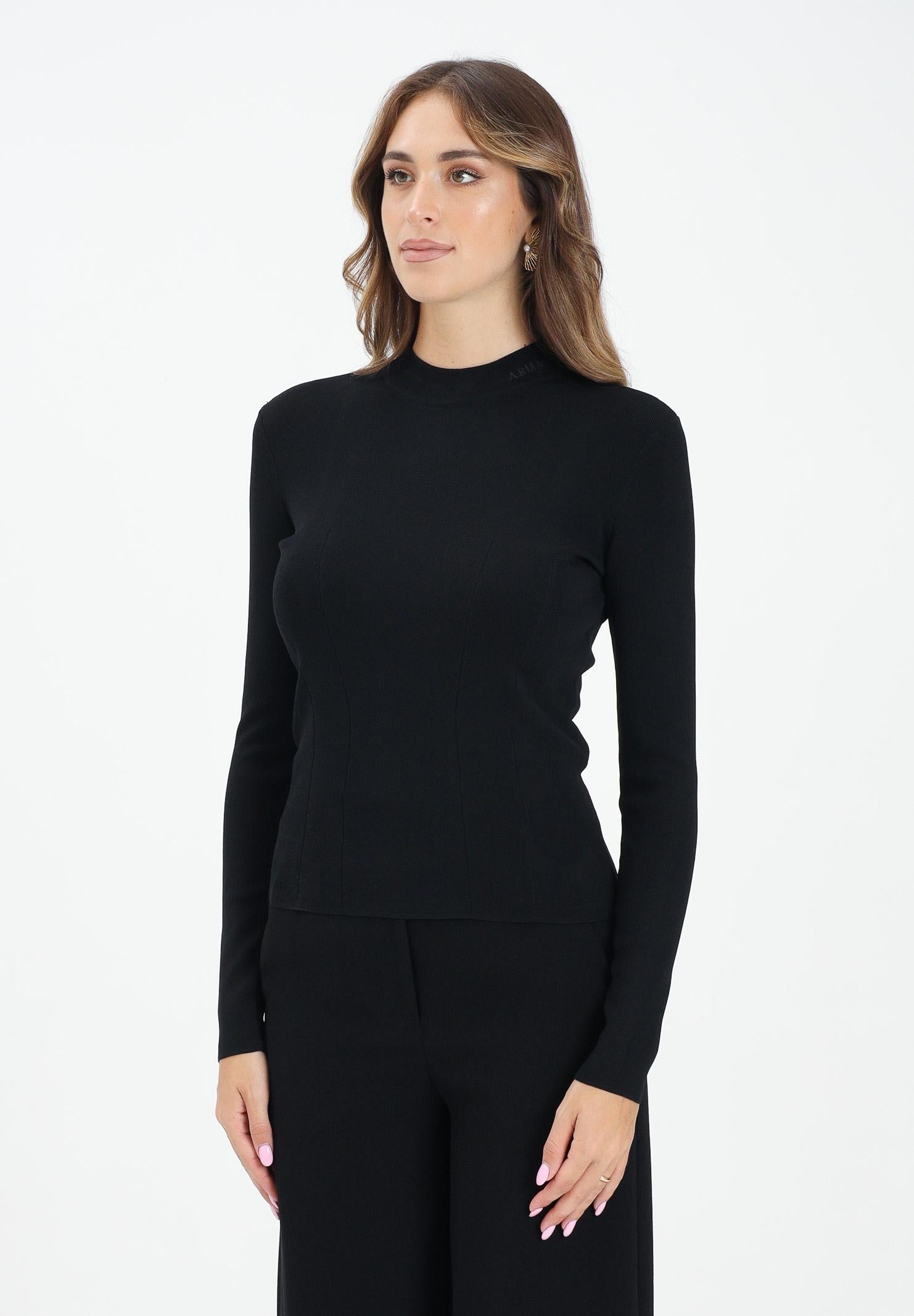 ARMANI EXCHANGE Maglioncino girocollo nero da donna con ricamo logo XW000763AF10352 UC001 ARMANI EXCHANGE 