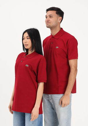 LACOSTE Polo bordeaux per uomo e donna con patch logo coccodirllo 1212 476 LACOSTE 