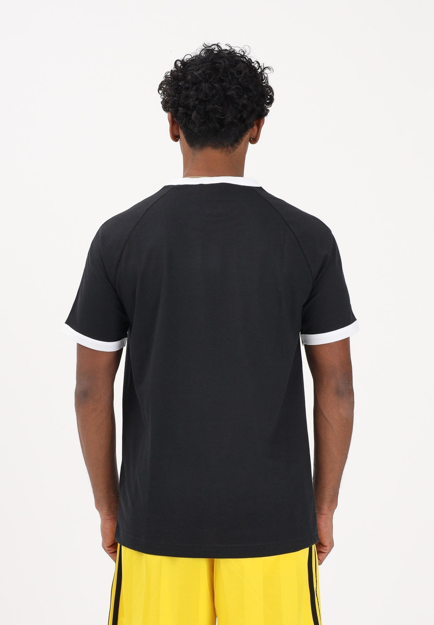 ADIDAS ORIGINALS T-shirt a manica corta 3-Stripes Slim Ringer nera da uomo KF0417 . ADIDAS ORIGINALS 