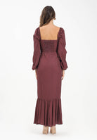 MAR DE MARGARITAS Abito lungo Lady bordeaux da donna con micro fantasia a pois MMABW01295 RS19 Mar de margaritas 