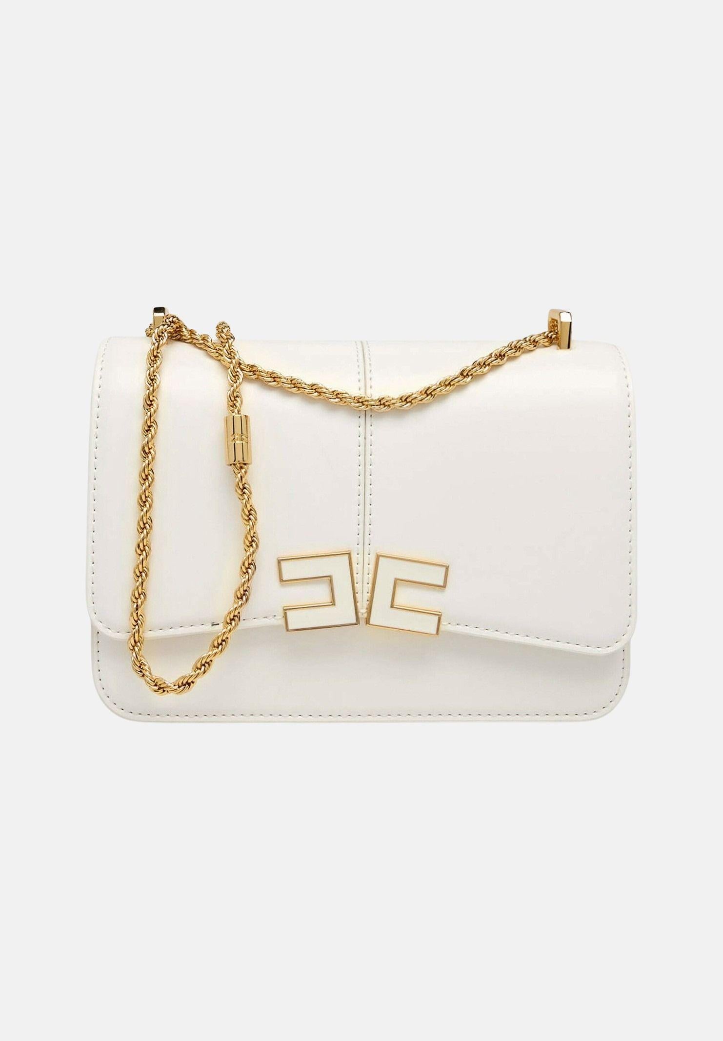 ELISABETTA FRANCHI Borsa a tracolla avorio da donna con logo BS91A61E2 360 ELISABETTA FRANCHI 