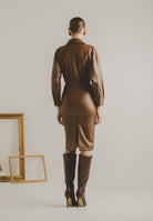 SANTAS Abito midi MYSTÈRE cuoio da donna PV2618 CU SANTAS 