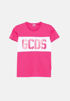 GCDS T-shirt a manica corta fucsia per bambino e bambina con stampa logo GCDS Z0UKQC585J105 566A GCDS 