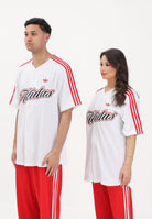 ADIDAS ORIGINALS Camicia a manica corta SUMMER LEAGUE VARSITY BASEBALL bianca per uomo e donna KD6563 . ADIDAS ORIGINALS 