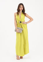 SIMONA CORSELLINI Abito lungo avocado da donna con bracciali P26CEAB11201 V0780 SIMONA CORSELLINI 