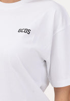 GCDS T-shirt a manica corta bianca per donna, ragazzi e bambini con maxi stampa sul retro Z0UJQC587J105 100B GCDS 