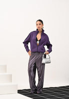 ADIDAS ORIGINALS Felpa con zip Firebird Adicolor Knit viola da donna JY2615 . ADIDAS ORIGINALS 