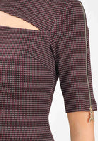 PATRIZIA PEPE Abito corto bordeaux da donna con microfantasia 8A1532A625 FG12 PATRIZIA PEPE 