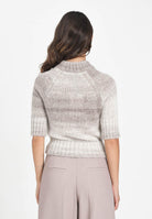 SIMONA CORSELLINI Maglioncino girocollo da donna in filato sfumato grigio e beige con fili lurex A25CPMGO0401-C00194 V0703 SIMONA CORSELLINI 