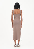ADIDAS ORIGINALS Abito midi ESSENTIALS RIB TANK WASHED tortora da donna KE3167 . ADIDAS ORIGINALS 