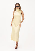 PATRIZIA PEPE Abito midi giallo da donna in raso 8A1627A269 Y478 PATRIZIA PEPE 