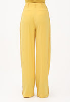 ELISABETTA FRANCHI Pantalone elegante giallo da donna con logo charm PA16761E2 EV4 ELISABETTA FRANCHI 