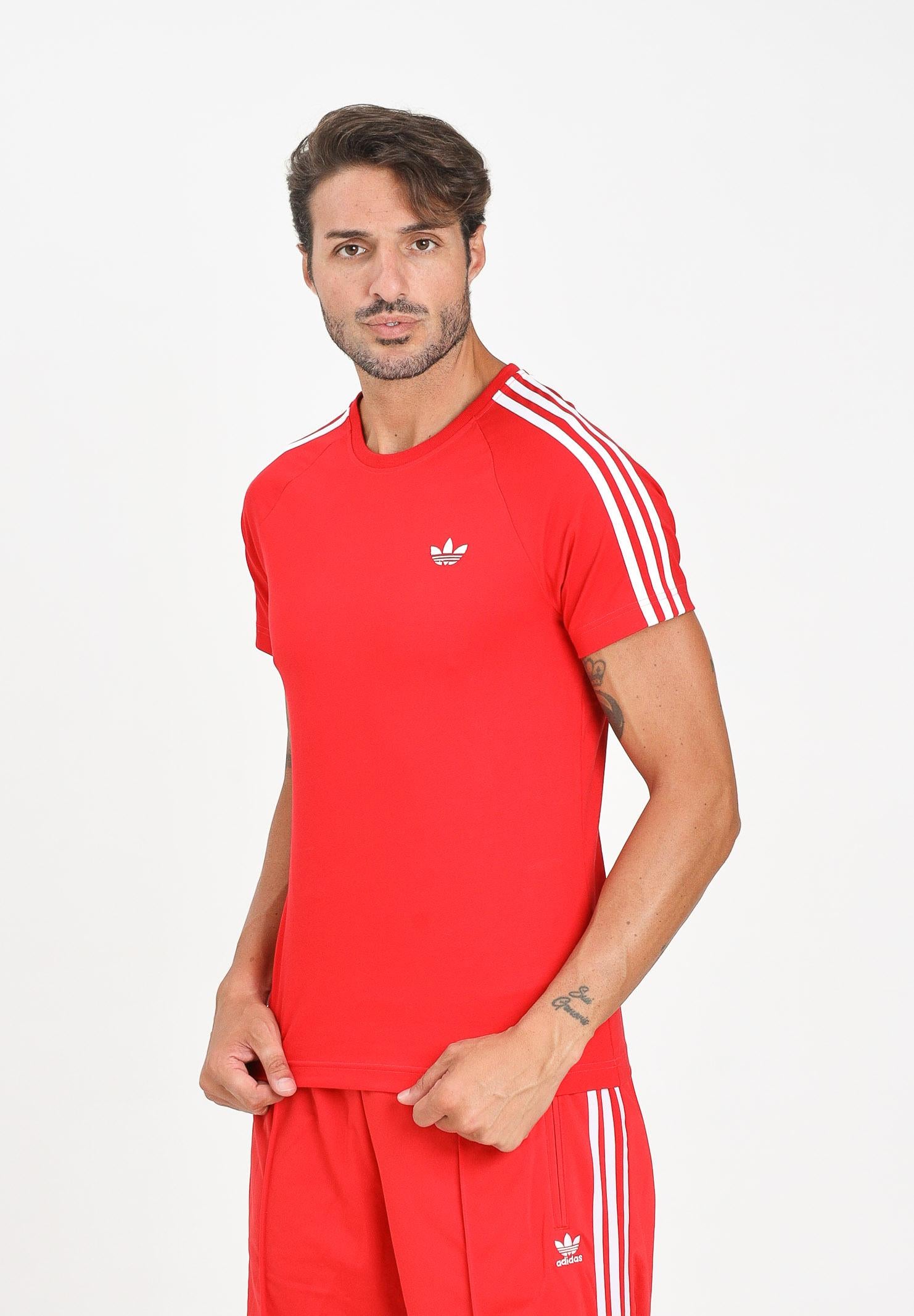 ADIDAS ORIGINALS T-shirt a manica corta Adicolor Trefoil rossa da uomo JX1545 . ADIDAS ORIGINALS 