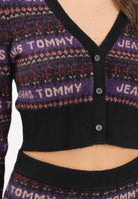TOMMY JEANS Cardigan corto nero da donna con motivo Fair Isle DW0DW21691BDS  TOMMY JEANS 