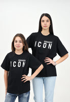 DSQUARED2 T-shirt a manica corta nera per donna e bambina con stampa logo DQ2668D004G DQ900 DSQUARED2 