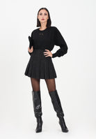 PINKO Gonna corta nera da donna realizzata con lavorazione plissé e strass 105926A287 Z99 PINKO 