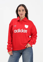 ADIDAS ORIGINALS Felpa FOOTIE rossa da donna JW2779  ADIDAS ORIGINALS 