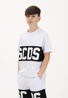 GCDS T-shirt a manica corta bianca per donna, ragazzi e bambini con logo Z0UJQC585J105 100B GCDS 