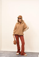 ADIDAS ORIGINALS Maglione a collo alto Originals Quarter Zip beige da donna KS7787 . ADIDAS ORIGINALS 