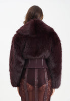 ELISABETTA FRANCHI Pelliccia bordeaux da donna con bustier GB05A57E2 EA4 ELISABETTA FRANCHI 