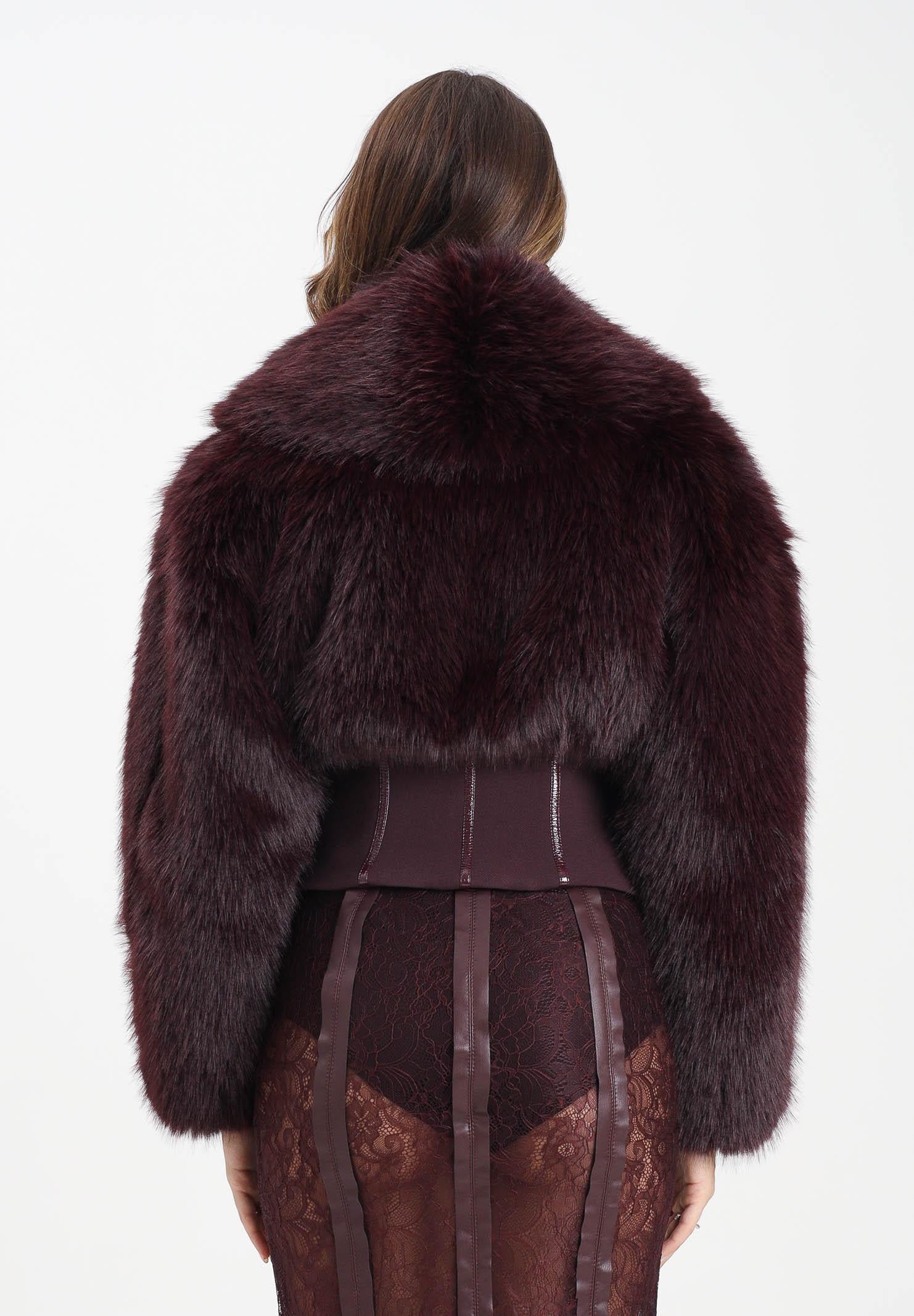 ELISABETTA FRANCHI Pelliccia bordeaux da donna con bustier GB05A57E2 EA4 ELISABETTA FRANCHI 