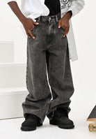 MAISON MARGIELA Jeans per donna, ragazzi e bambini in denim nero con leggere sfumature M60844MM06D M602 MAISON MARGIELA 