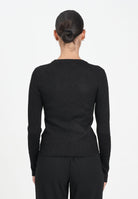 JDY Maglioncino girocollo nero da donna realizzata in tessuto a costine con delicato filo lurex 15330569 Black JDY 