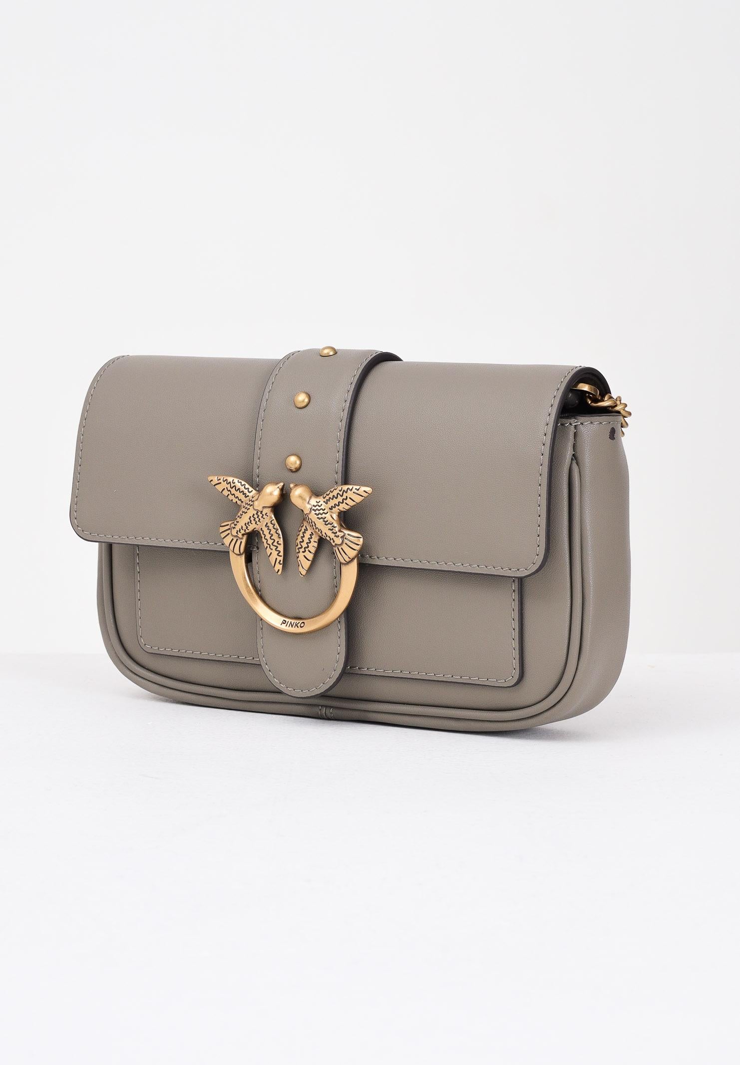 PINKO Borsa a tracolla Love Bag One da donna in morbida pelle mano seta noce 100061A0F1 I68Q PINKO 