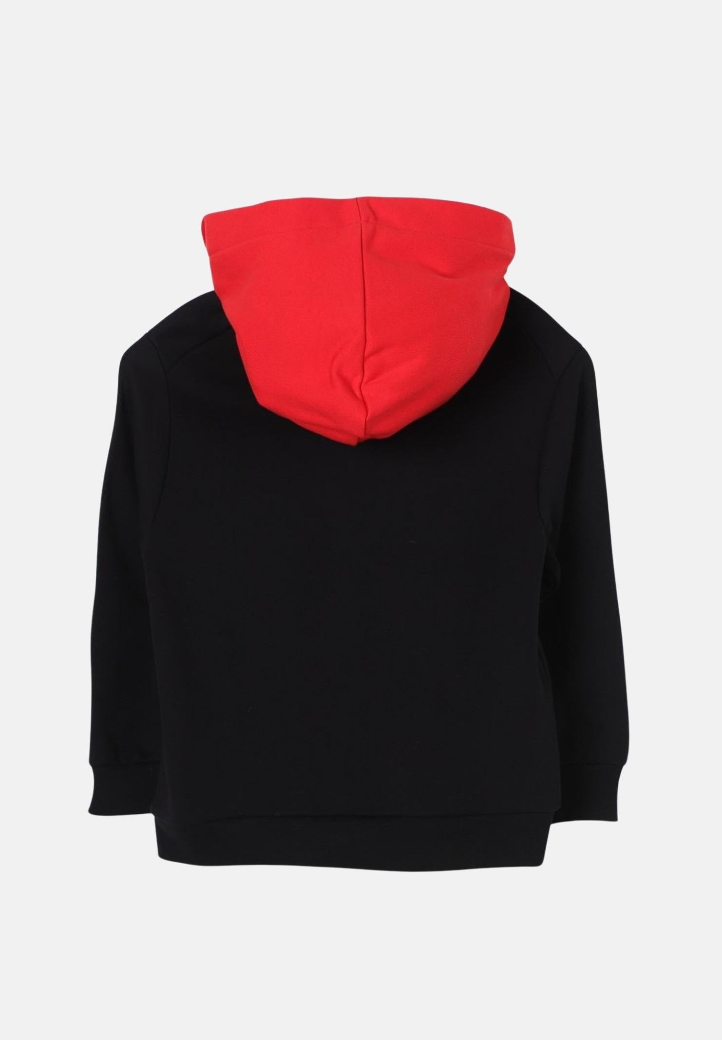 Felpa nera per donna e bambina con cappuccio e logo M01222M00NF 0M900 MARNI 