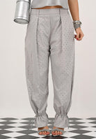 PINKO Pantalone grigio da donna con strass e borchie 105984A2XX K14 PINKO 