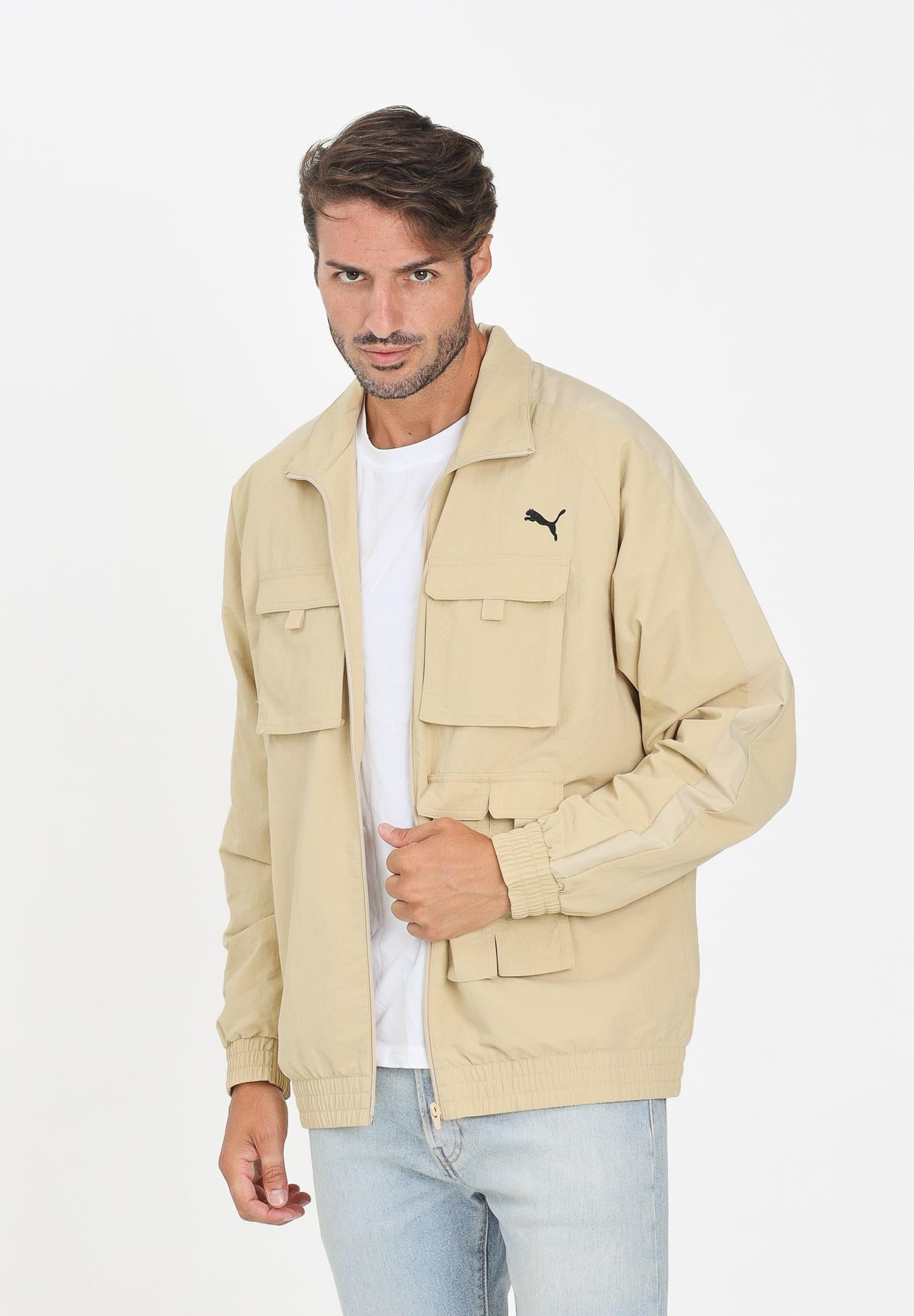 PUMA Giacca a vento cargo T7 beige da uomo 632092 83 PUMA 