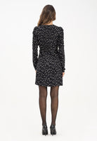 MAR DE MARGARITAS Abito corto Dora nero da donna con micro stampa papillon MMABW01270 NE103 Mar de margaritas 