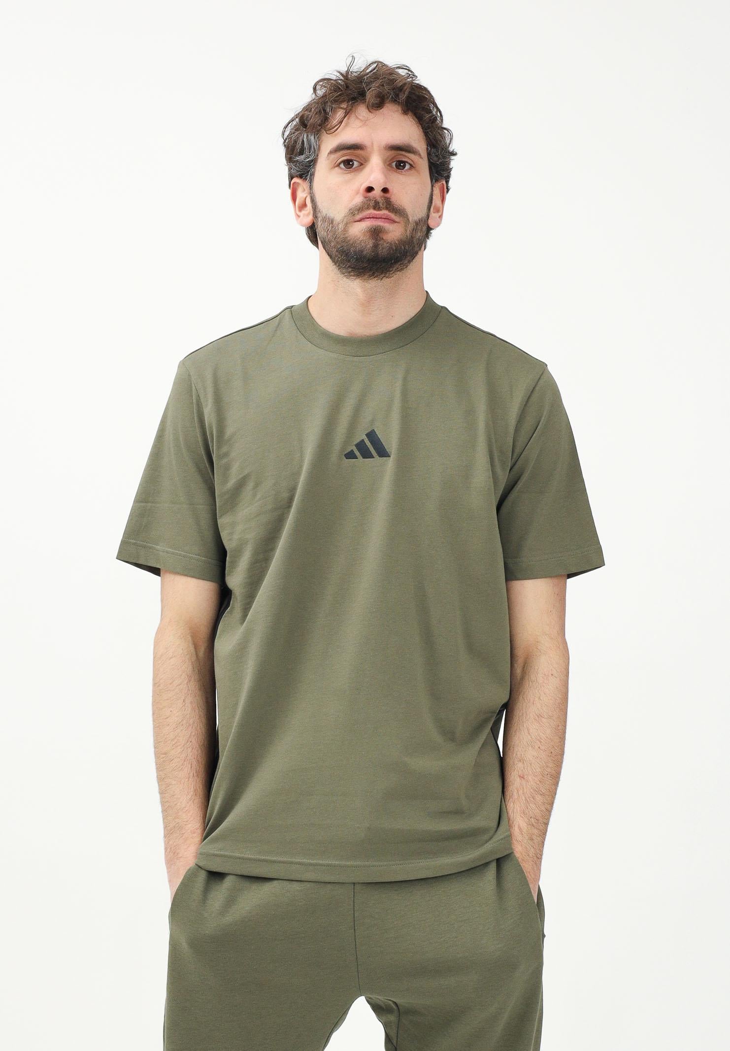 ADIDAS PERFORMANCE T-shirt a manica corta Essentials 3-Stripes verde da uomo JE6391 . ADIDAS PERFORMANCE 