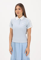 ADIDAS ORIGINALS Polo a manica corta TWEED azzurra da donna KX1872 . ADIDAS ORIGINALS 