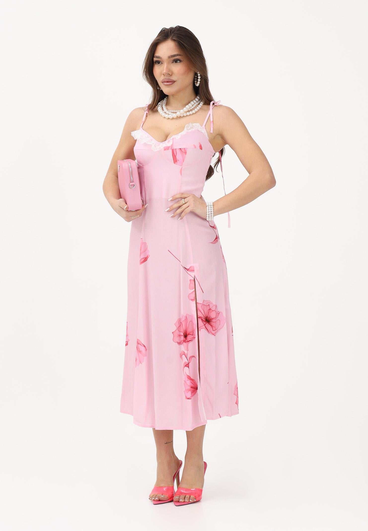 MAR DE MARGARITAS Abito midi Priscilla rosa da donna con stampa floreale MMABW01538 RO80 Mar de margaritas 