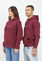 Felpa con cappuccio bordeaux per uomo e donna rifinita da stampa logo PAVIDAS-HOODIE BORDEAUX PAVIDAS 