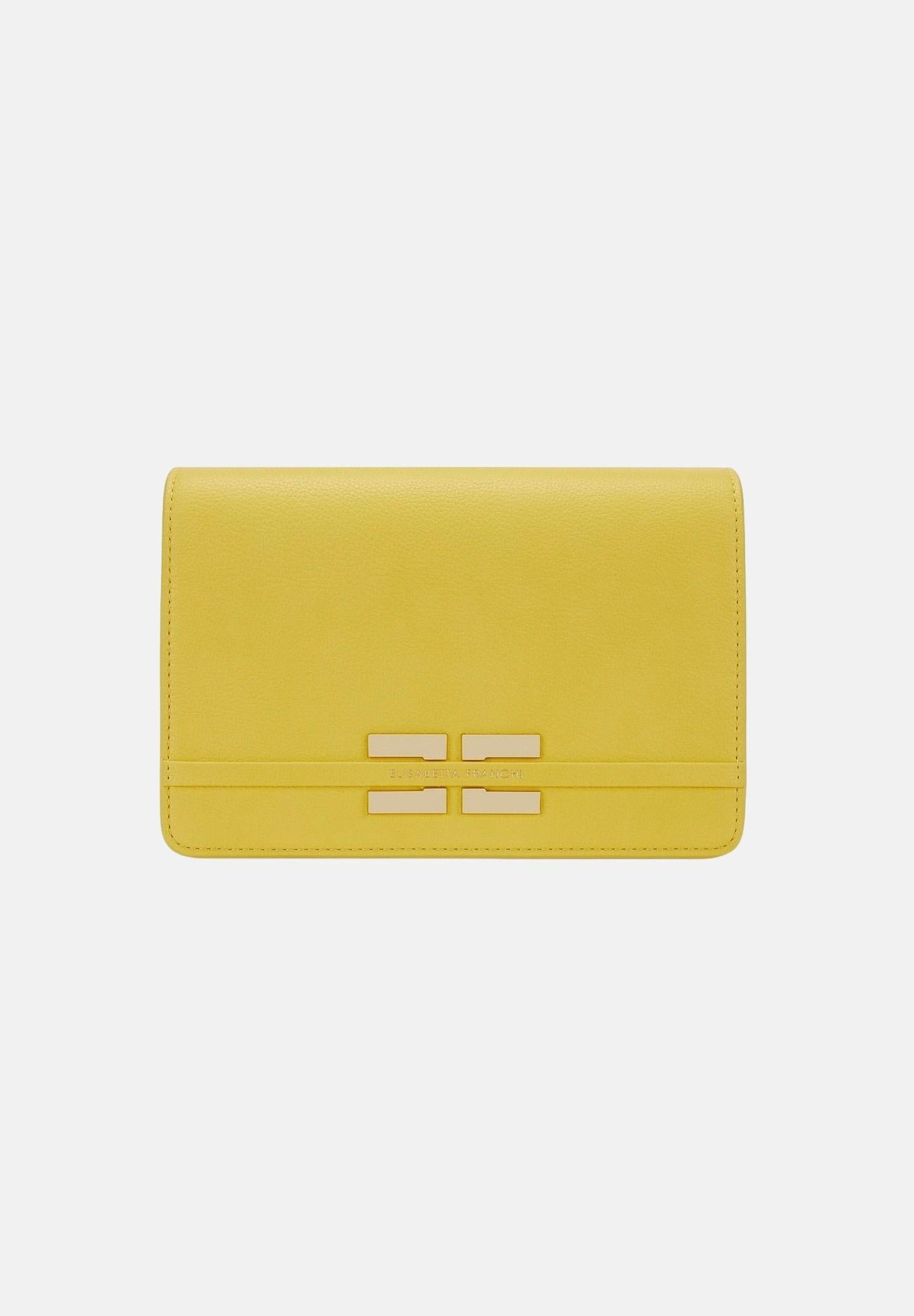 ELISABETTA FRANCHI Pochette gialla da donna con logo BS39A61E2 EV4 ELISABETTA FRANCHI 