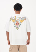JUST CAVALLI T-shirt a manica corta bianca da uomo con maxi stampa 80OAHE18CJ118 004 JUST CAVALLI 