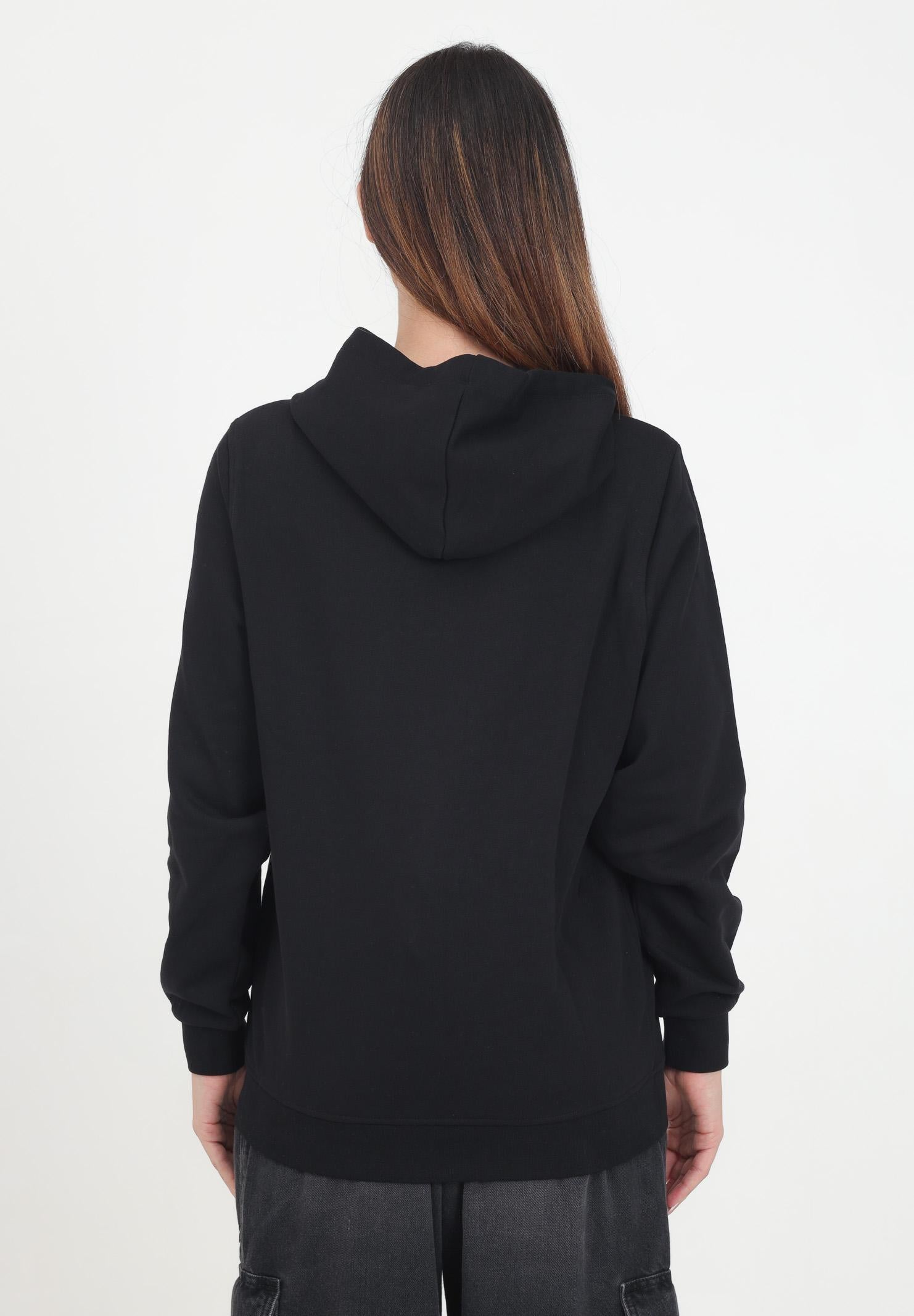 Felpa con cappuccio nera per donna e bambina con logo Oval D ricamato J02014KYAX3 K900 DIESEL 