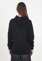 Felpa con cappuccio nera per donna e bambina con logo Oval D ricamato J02014KYAX3 K900 DIESEL 