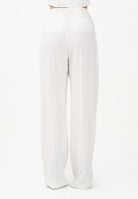 ELISABETTA FRANCHI Pantalone elegante avorio da donna con logo charm PA16761E2 360 ELISABETTA FRANCHI 