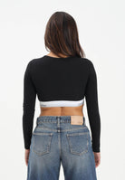 CALVIN KLEIN Top a maniche lunghe nero da donna con elastico logato LV00QF8600 UB1 CALVIN KLEIN 