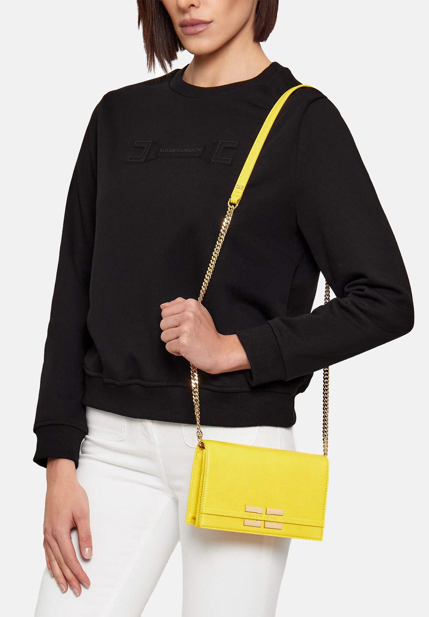 ELISABETTA FRANCHI Pochette gialla da donna con logo BS40A61E2 EV4 ELISABETTA FRANCHI 